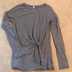 mts Striped Knot Top Size S Navy/White